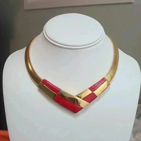 Vintage Napier choker gold Plated choker necklace - Picture 1 of 16